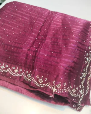 stone work border saree