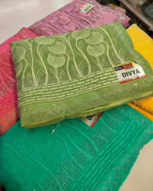 fancy work work saree